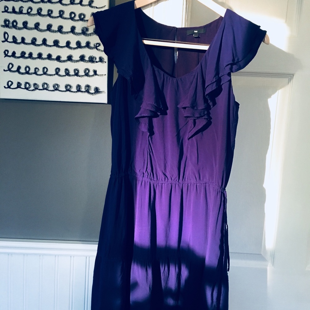 Violet summer dress with ruffles